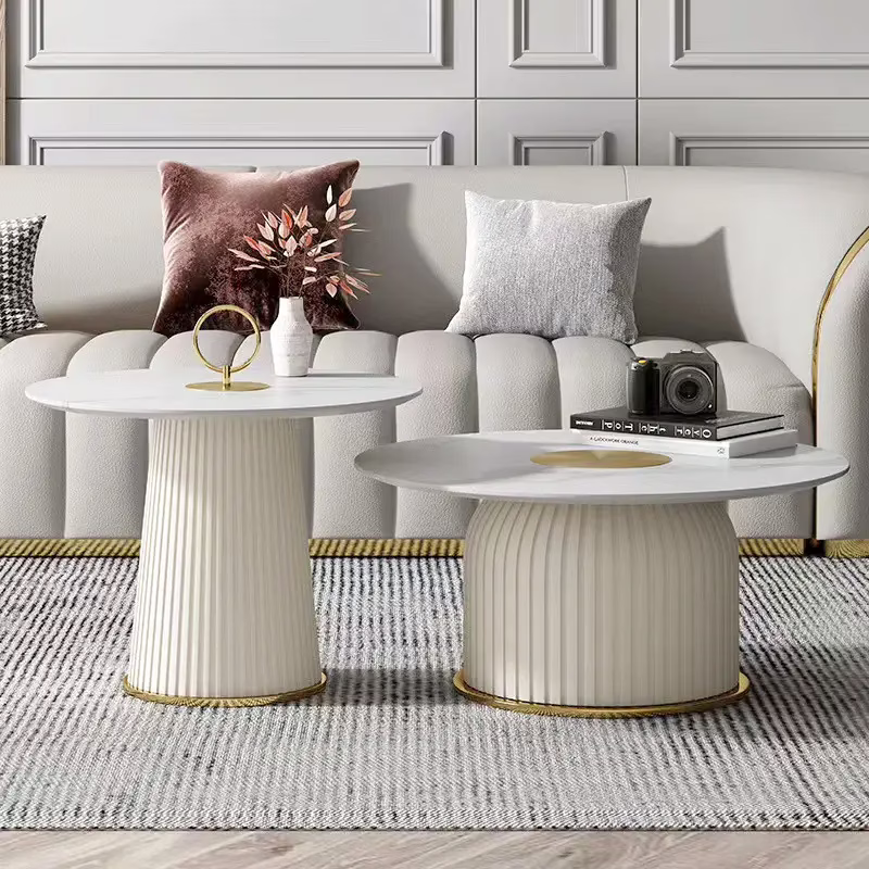 ALBA Set de 3 Tables de salon de luxe en pierre frittée 80/60/40 cm – Image 5