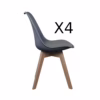 Lot de 4 chaises Oslo - Gris foncé