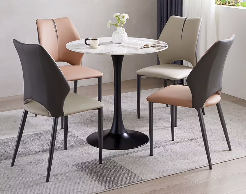 SIRI Table ronde tulipe en pierre frittée 80 cm – Chanel ( sans les chaises ) – Image 3