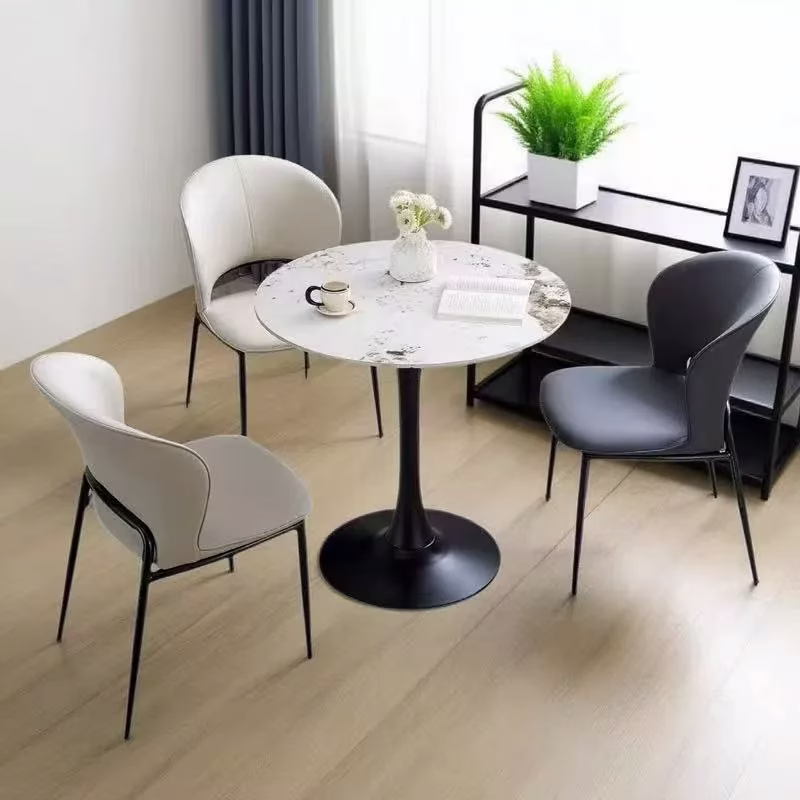 SIRI Table ronde tulipe en pierre frittée 80 cm – Chanel ( sans les chaises )