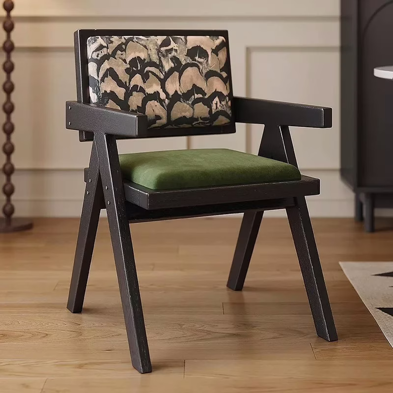 NICE Chaise de salle à manger rétro française en bois massif