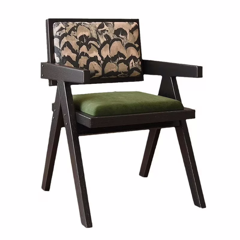 NICE Chaise de salle à manger rétro française en bois massif – Image 2