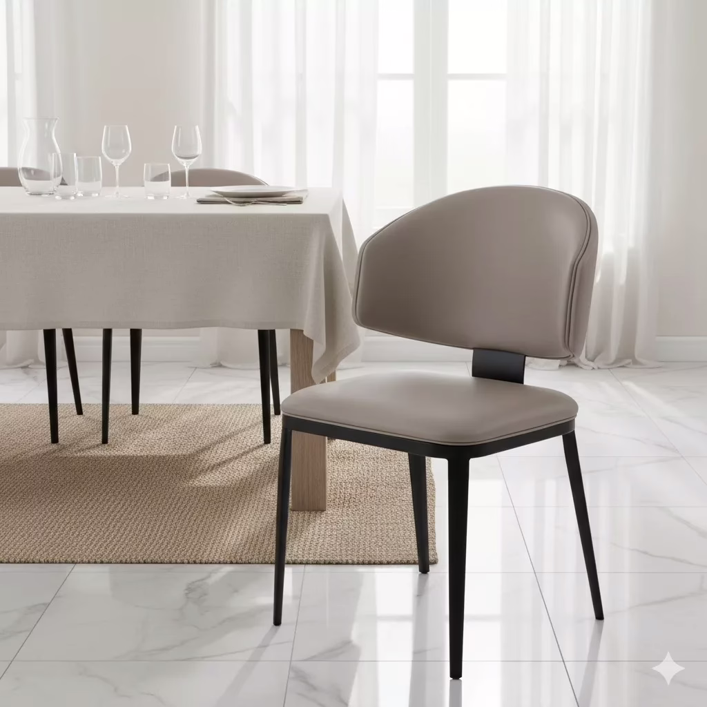 LUCIE Chaise de salle a manger - Taupe