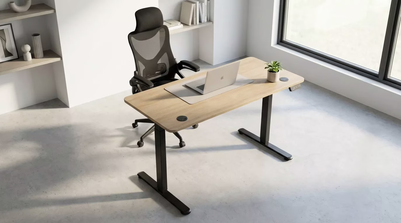 Pack Imanol + Maxim bureau assis-debout électrique chêne – Image 2