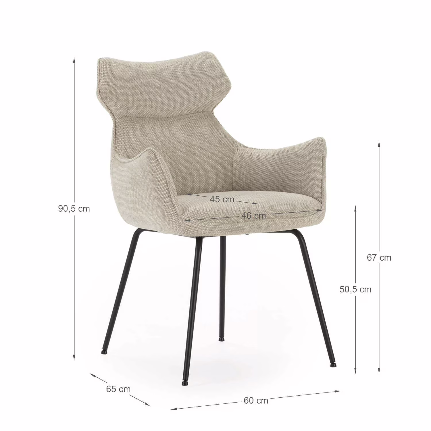 DARA Chaise de salle a manger - Beige – Image 7